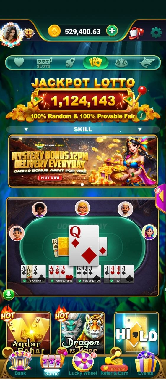 Card Games inside Rumble Rummy